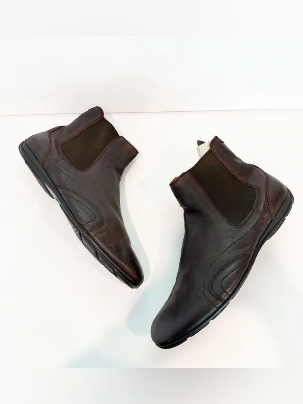 Prada Brown Leather Chelsea Ankle Boots Men's Size 10